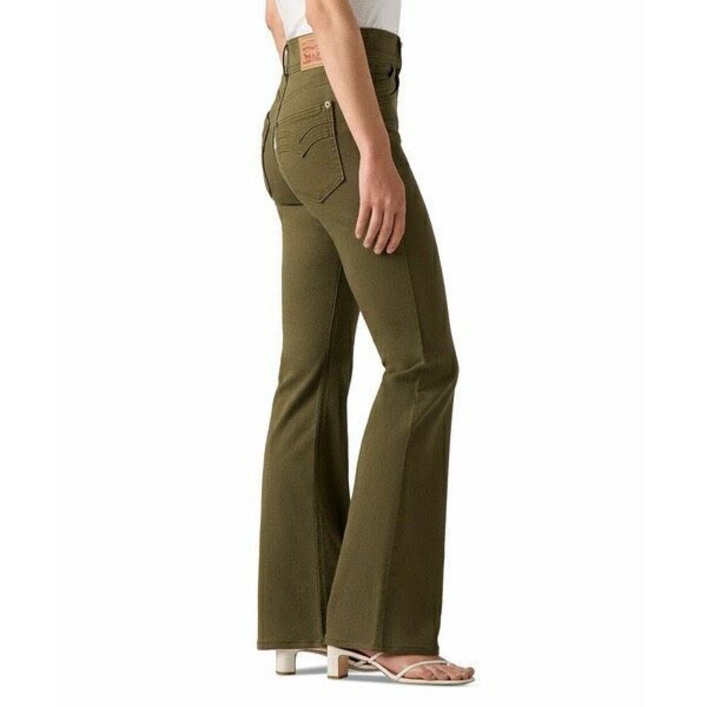 Levi's Retro 726 High Rise Flare Leg Jeans Ivy Green 30x32 - Picture 3 of 4